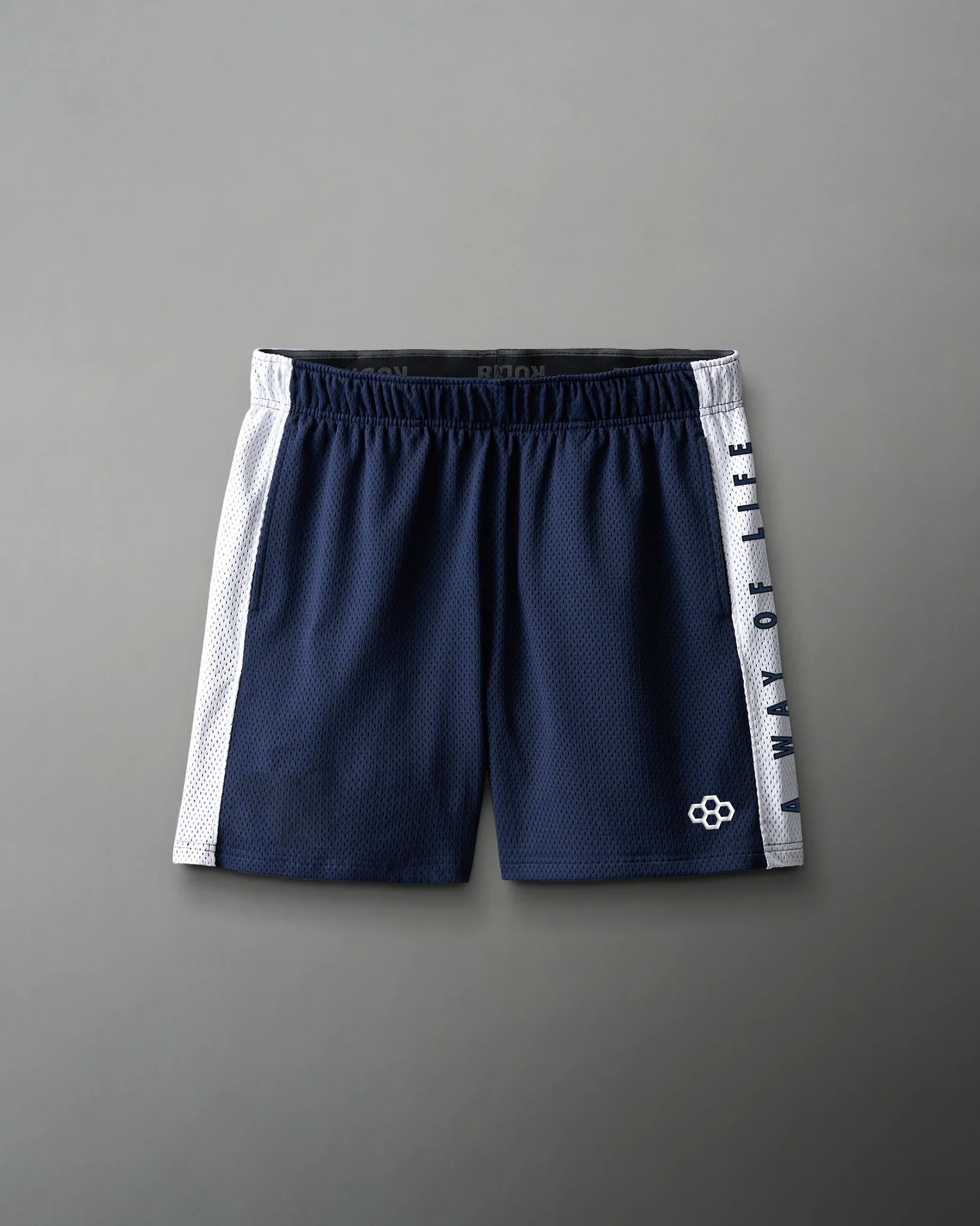 RUDIS 5" Panel Mesh Short - Navy/White