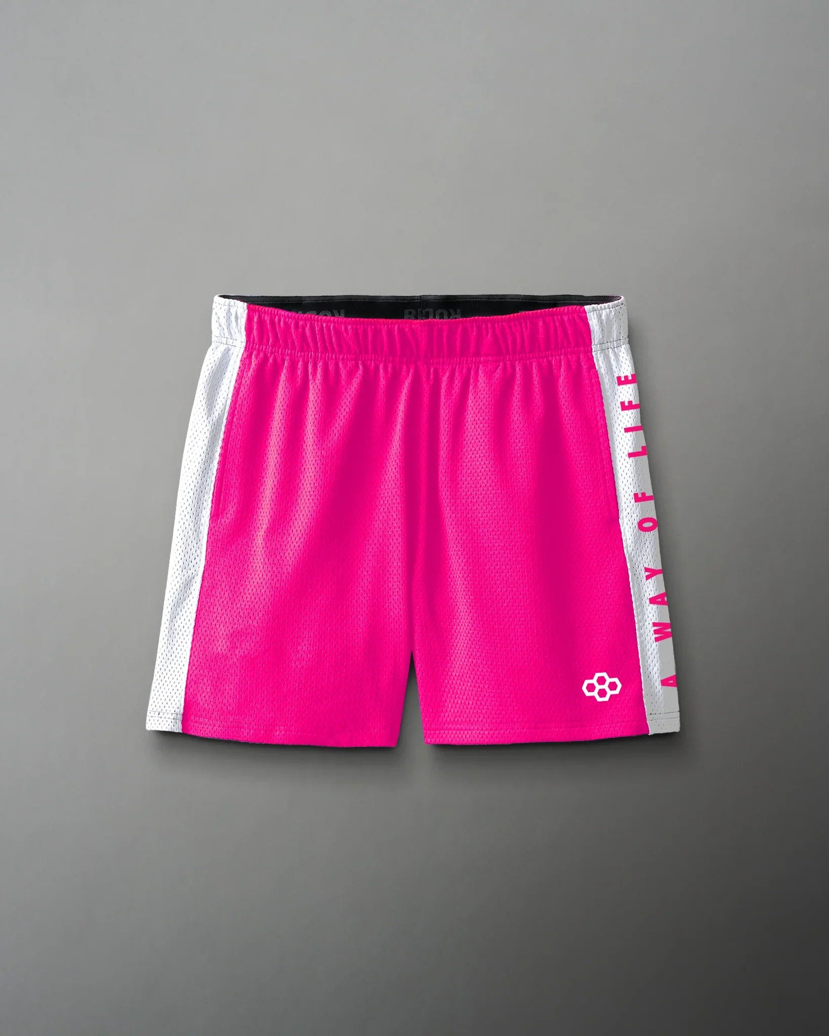 RUDIS 5" Panel Mesh Short - Pink/White