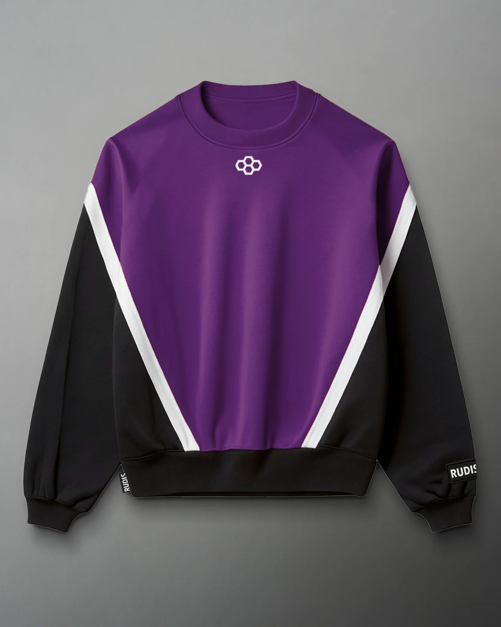 RUDIS Colorblock Crewneck - Black/Purple