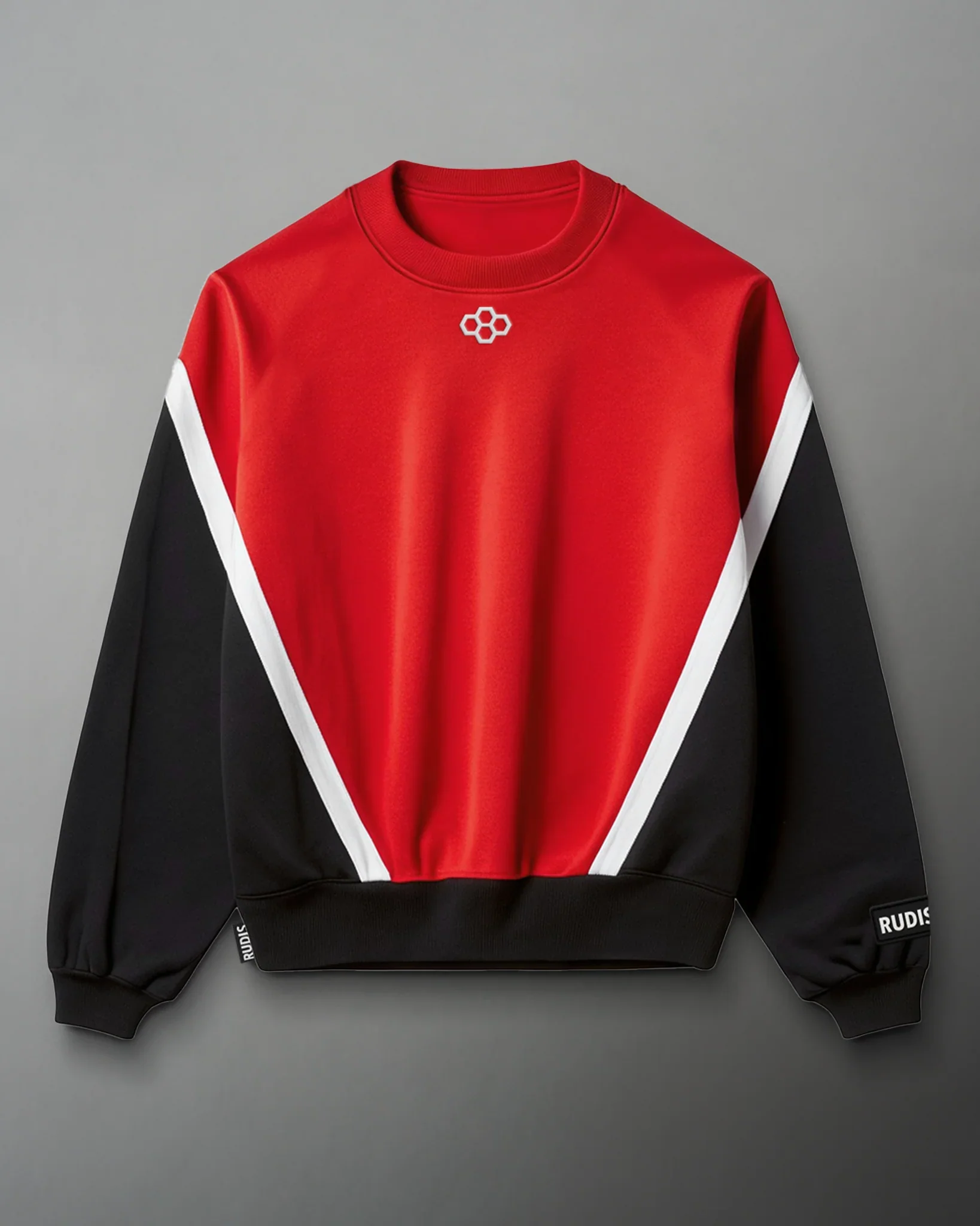 RUDIS Colorblock Crewneck - Black/Red