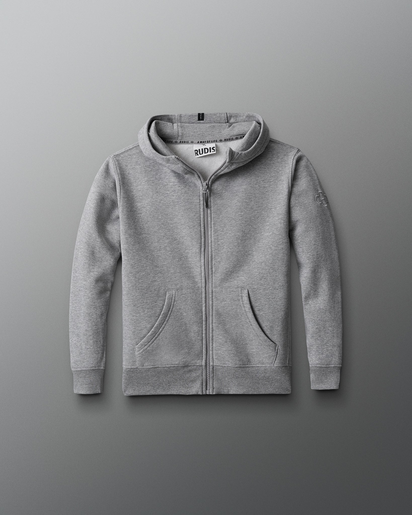 RUDIS Comfort Fleece Youth Full Zip - Athletic Heather Gray